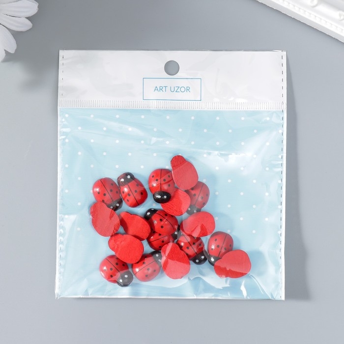 Декор для творчества дерево Декор для творчества дерево "Божьи коровки" (набор 18 шт) 1,9х1,4 см