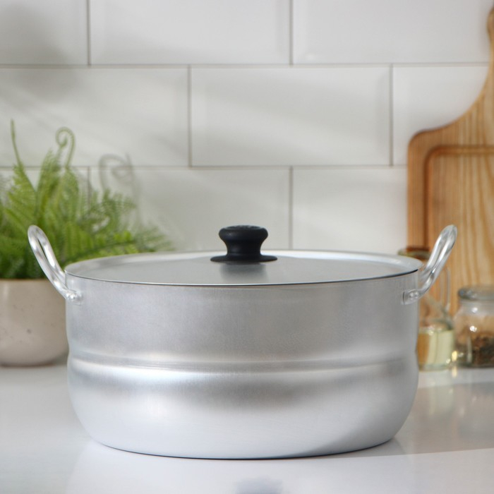 Кастрюля алюминиевая, 8 л, металлическая крышка Кастрюля алюминиевая, 8 л, металлическая крышка