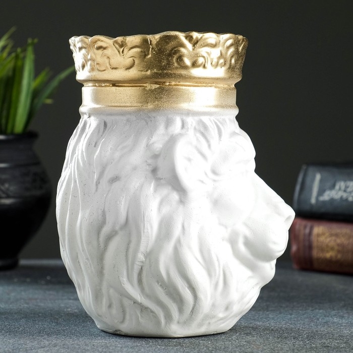 Копилка Копилка "Лев в короне" белый, 16см