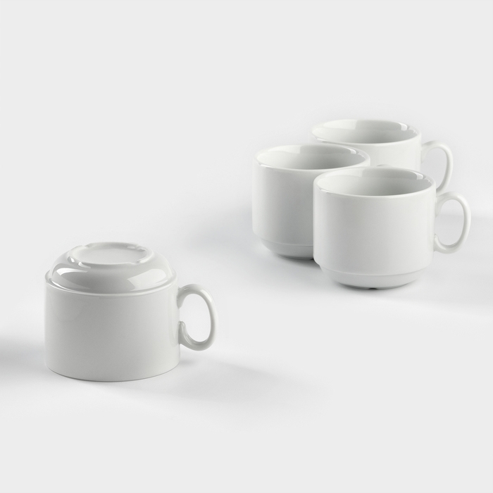 Набор фарфоровых чайных чашек «Экспресс», 220 мл, 4 шт Набор фарфоровых чайных чашек «Экспресс», 220 мл, 4 шт