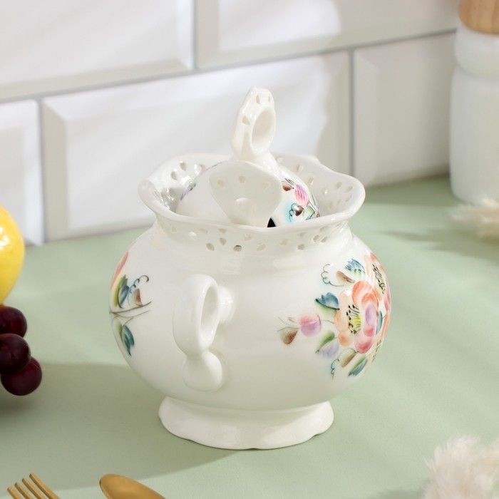 Банка с ложкой Банка с ложкой "Каприз", 19 х 10 х 16,5 см, 560 мл, Рогочая Н.В.