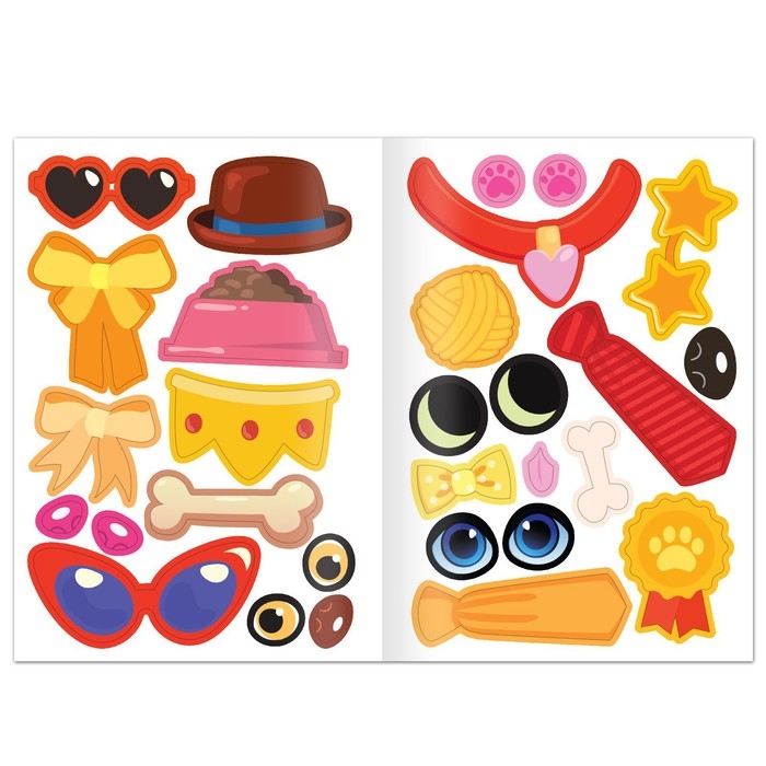 Книга с наклейками «Укрась питомца», 12 стр., 55 наклеек Книга с наклейками «Укрась питомца», 12 стр., 55 наклеек