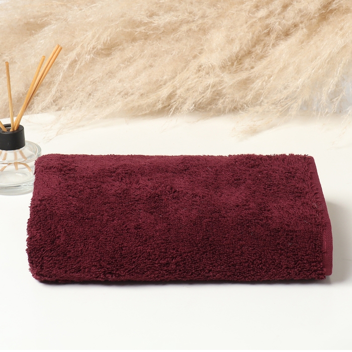Полотенце махровое Modello argento 50Х90, ПЦ-2601-4852, цв19-1725 бордовый, 460г/м, хл100%