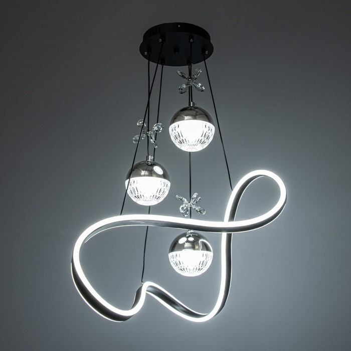 Светильник с ПДУ Светильник с ПДУ "Фиора" LED 140Вт 3000-6000К черный 49х49х15-115 см