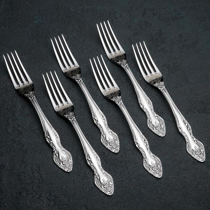 Набор столовых приборов «Тройка», 18 предметов, художественная роспись, картонная коробка Набор столовых приборов «Тройка», 18 предметов, художественная роспись, картонная коробка