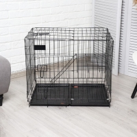 Клетка для собак и кошек, двухъярусная 70 х 50 х 60 см, чёрная