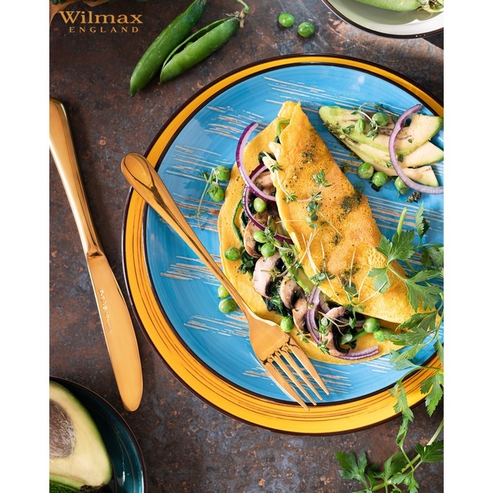 Тарелка фарфоровая десертная Wilmax Scratch, d=17,5 см, цвет голубой Тарелка фарфоровая десертная Wilmax Scratch, d=17,5 см, цвет голубой