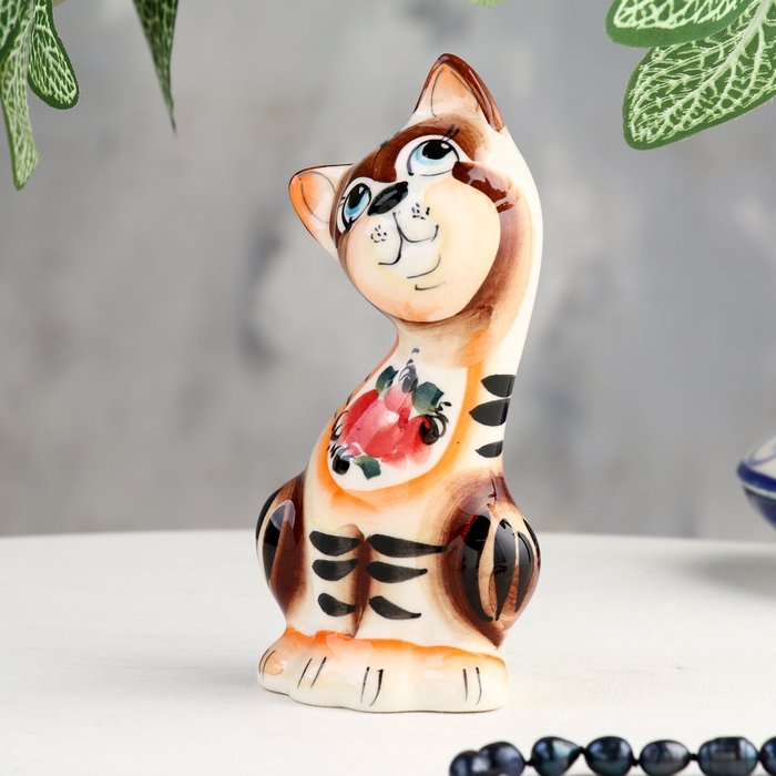 Сувенир "Кот с кошкой", 2 шт, гжель цвет