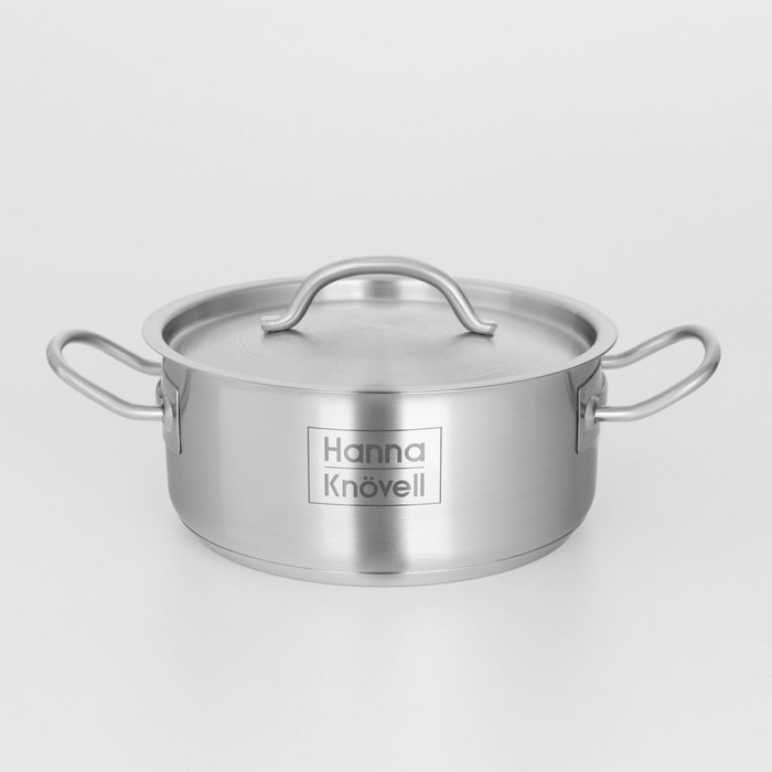 Кастрюля из нержавеющей стали Hanna Knövell, 2 л, d=18 см, h=8 см, толщина стенки 0,6 мм, металлическая крышка, индукция Кастрюля из нержавеющей стали Hanna Knövell, 2 л, d=18 см, h=8 см, толщина стенки 0,6 мм, металлическая крышка, индукция