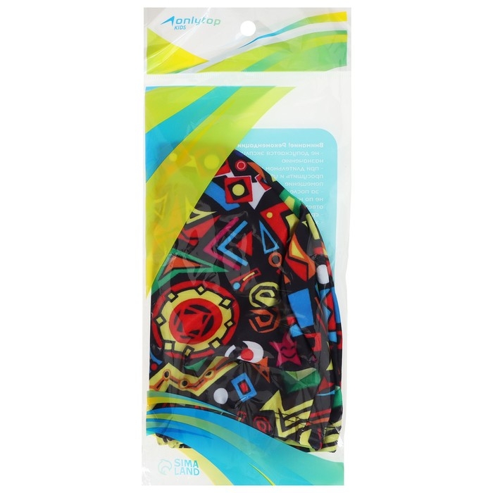 Шапочка для плавания детская ONLYTOP Fusion, тканевая, обхват 46-50 см Шапочка для плавания детская ONLYTOP Fusion, тканевая, обхват 46-50 см