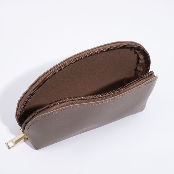 Сумка женская тоут на молнии, цвет коричневый