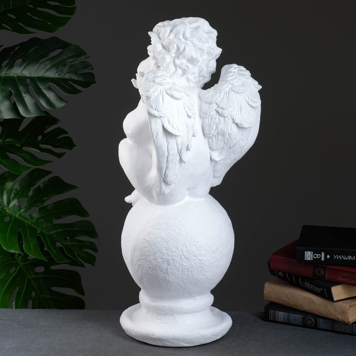 Фигура  Фигура "Ангел на шаре" большой белый 26х27х64см