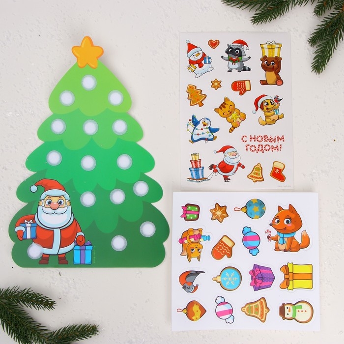 Новогодняя игра на липучках «Новый год! Ёлочка Деда Мороза»