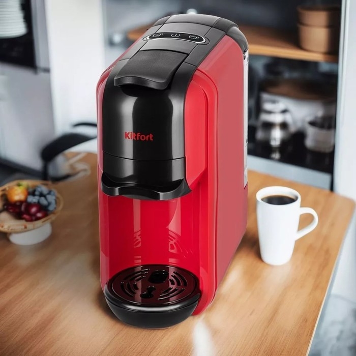 Кофеварка Kitfort КТ-7403, капсульная, 1450 Вт, 0.6 л, чёрно-красная Кофеварка Kitfort КТ-7403, капсульная, 1450 Вт, 0.6 л, чёрно-красная