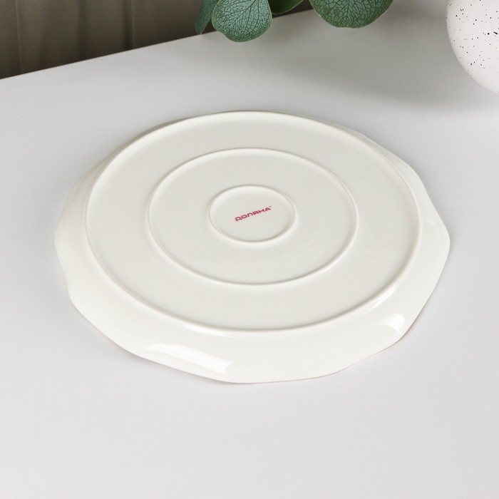 Тарелка фарфоровая обеденная Доляна «Млечный путь», d=25 см, цвет серый Тарелка фарфоровая обеденная Доляна «Млечный путь», d=25 см, цвет серый