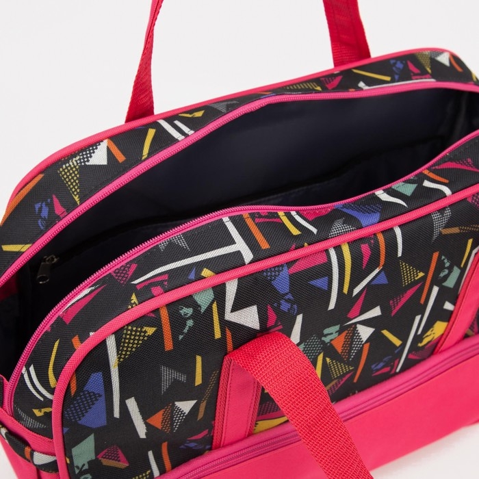 Сумка дорожная на молнии, 3 наружных кармана, длинный ремень, цвет розовый Сумка дорожная на молнии, 3 наружных кармана, длинный ремень, цвет розовый