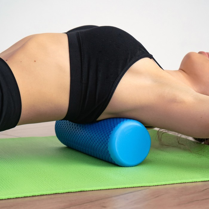 Ролик массажный Sangh, 30х9 см, цвет синий Ролик массажный Sangh, 30х9 см, цвет синий