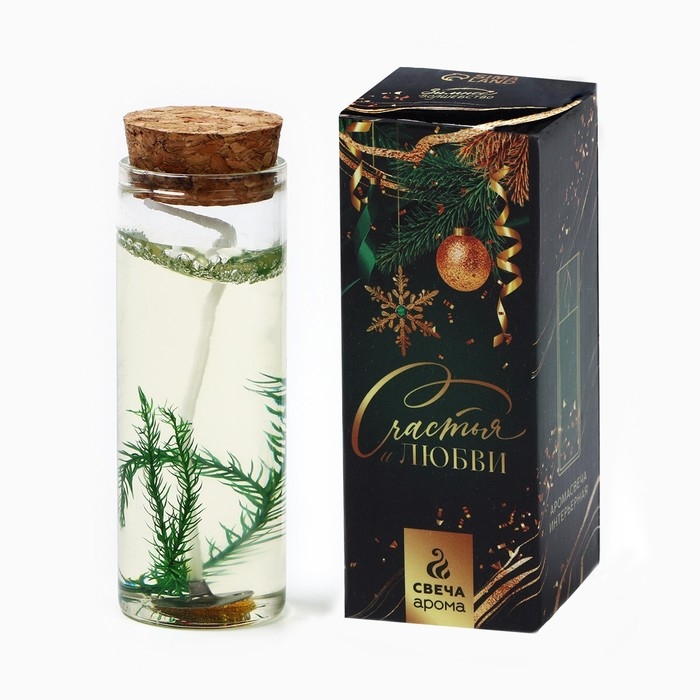 Новогодняя свеча интерьерная в колбе «Новый год: Еловая ветка» 3х3х8см Новогодняя свеча интерьерная в колбе «Новый год: Еловая ветка» 3х3х8см