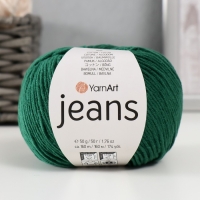 Пряжа "Jeans" 55% хлопок, 45% акрил 160м/50гр (92 т.зеленый)