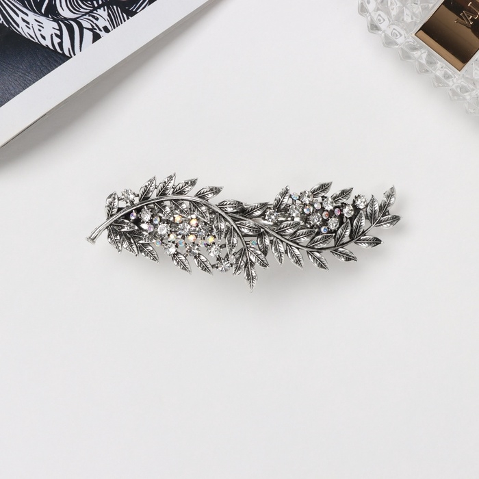 Заколка-автомат Заколка-автомат "Шерри" листья, 10 см, серебро