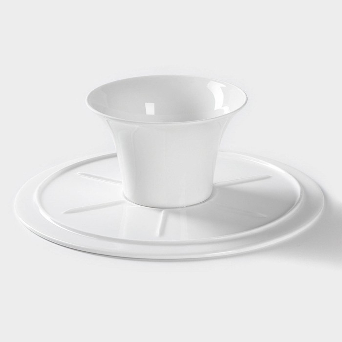 Тортовница фарфоровая на ножке, 25×9 см