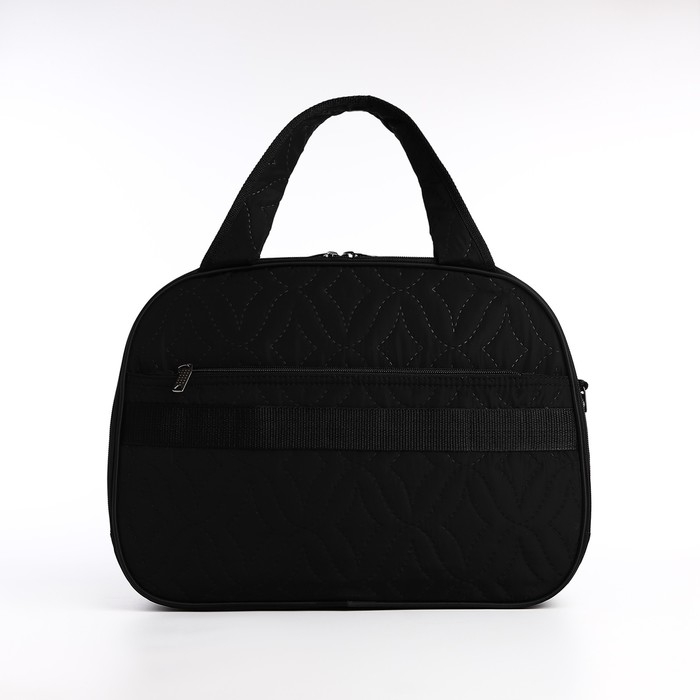 Сумка дорожная на молнии, 2 наружных кармана, длинный ремень, цвет чёрный Сумка дорожная на молнии, 2 наружных кармана, длинный ремень, цвет чёрный