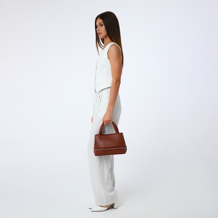 Сумка-тоут Сумка-тоут "Оливи" на молнии, цвет коричневый