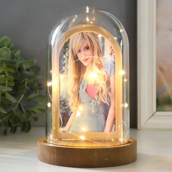 Фоторамка 7х12 см свет  Фоторамка 7х12 см свет "Арка в колбе" от батареек 3хLR1130 11х11х18 см