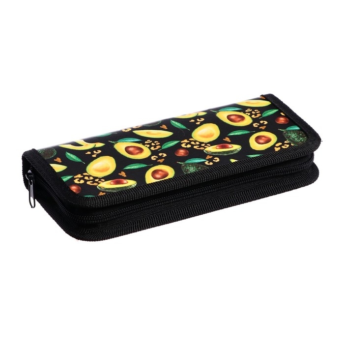 Пенал 1 секция, 90 х 195 х 25 мм, Calligrata Пенал 1 секция, 90 х 195 х 25 мм, Calligrata "Авокадо классика", ламинированный картон