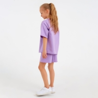 Костюм детский (футболка, шорты) MINAKU: Casual Collection цвет лиловый, рост 146