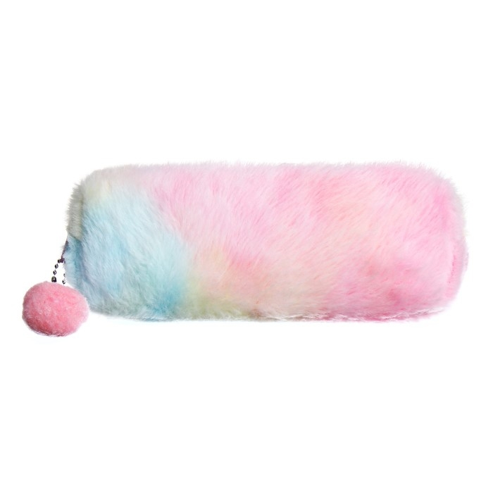 Пенал школьный меховой на молнии Calligrata Пенал школьный меховой на молнии Calligrata "Бамбошка", микс