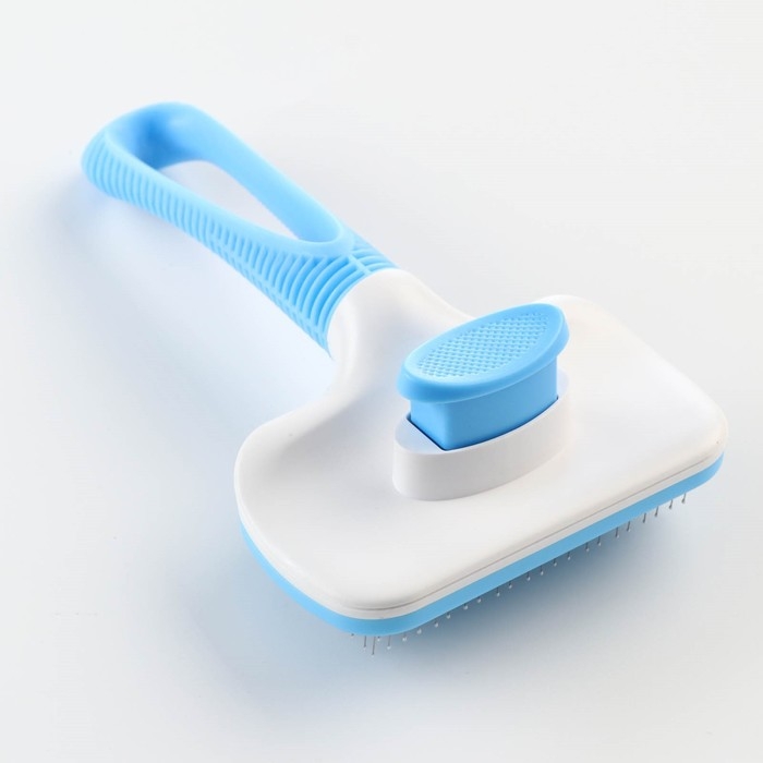 Пуходёрка с самоочисткой Пижон Premium, с каплями, облегчённая, 10 х 19 см, голубая Пуходёрка с самоочисткой Пижон Premium, с каплями, облегчённая, 10 х 19 см, голубая