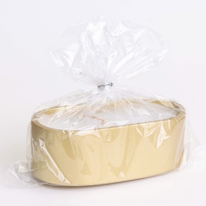 Свеча в овальном подсвечнике из гипса,9,5х4,7х3см,золото Свеча в овальном подсвечнике из гипса,9,5х4,7х3см,золото