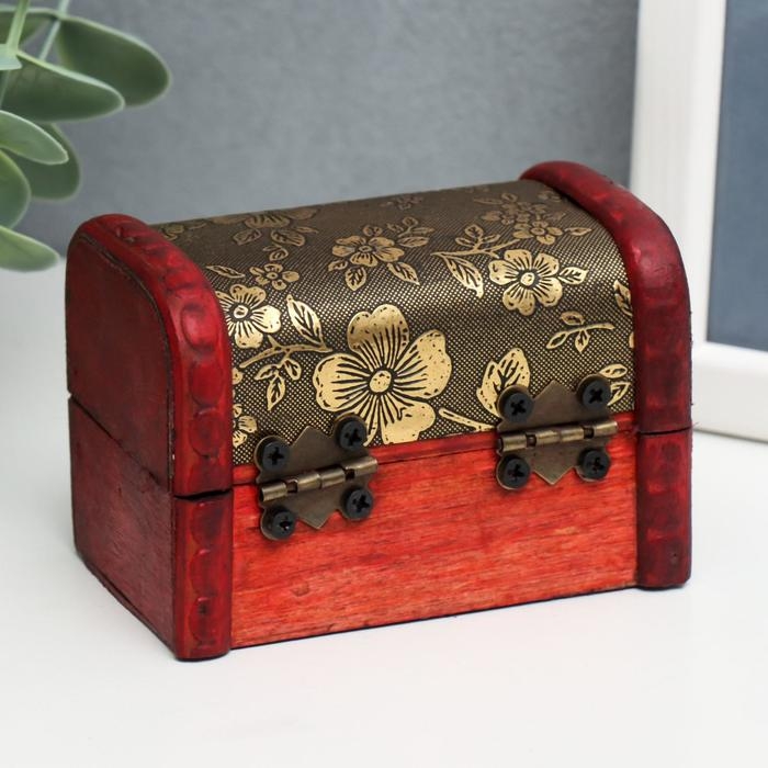 Шкатулка сундучок дерево  Шкатулка сундучок дерево "Незабудки" 6х5,8х8,4 см