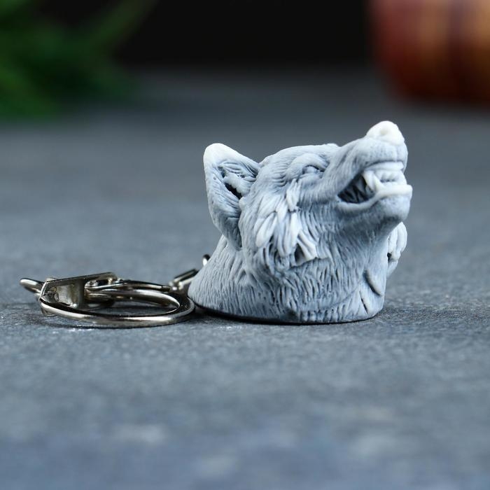 Брелок  Брелок "Голова волка рычащего" 3см