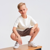 Шорты-бермуды детские MINAKU: Cotton collection цвет коричневый, рост 110