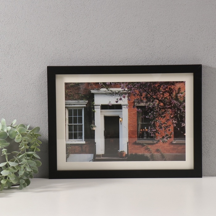 Фоторамка МДФ на 1 фото 21х31 см с паспарту Фоторамка МДФ на 1 фото 21х31 см с паспарту "Кармела" черная 2х38х28 см