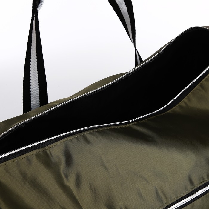 Сумка дорожная на молнии, отдел для обуви, наружный карман, длинный ремень, цвет хаки Сумка дорожная на молнии, отдел для обуви, наружный карман, длинный ремень, цвет хаки