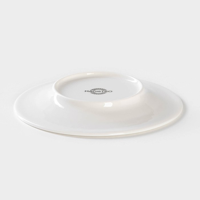 Тарелка фарфоровая пирожковая Magistro Rodos, d=15,6 см, цвет белый Тарелка фарфоровая пирожковая Magistro Rodos, d=15,6 см, цвет белый