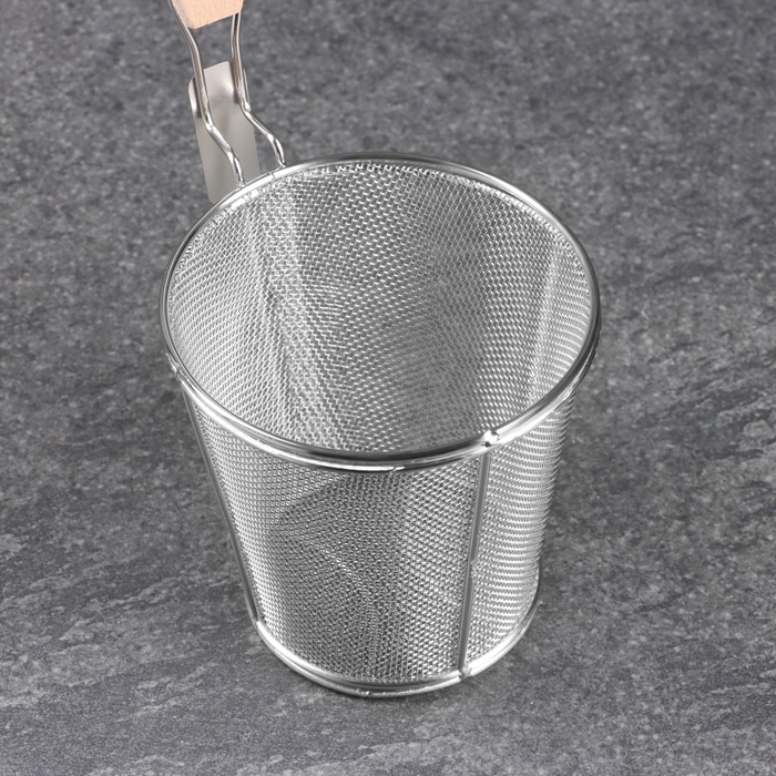 Корзинка для приготовления картошки фри, 35см, дерев ручка Корзинка для приготовления картошки фри, 35см, дерев ручка