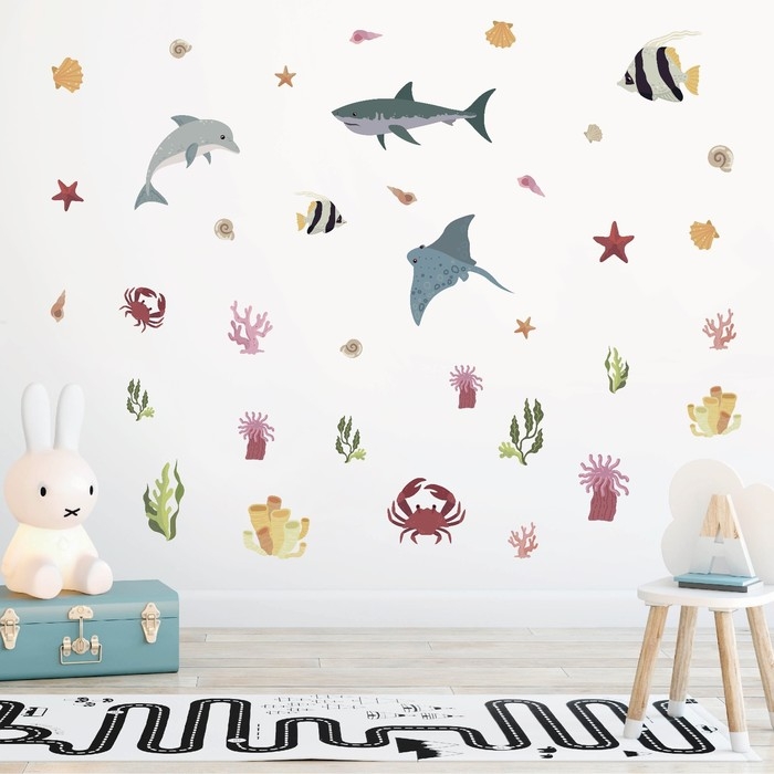 Наклейка интерьерная цветная Наклейка интерьерная цветная "Подводный мир" 30х60 см