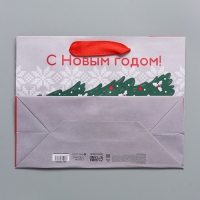 Пакет подарочный новогодний крафтовый горизонтальный «Спешу к тебе», MS 23 х 18 х 10 см, Новый год