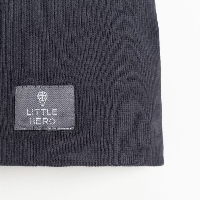 Шапка двухслойная детская, цвет тёмно-серый, размер 50-54