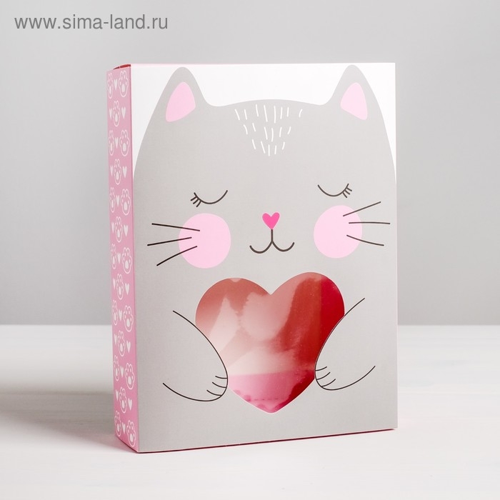 Коробка кондитерская, упаковка, «Котик», 20 х 15 х 5 см Коробка кондитерская, упаковка, «Котик», 20 х 15 х 5 см