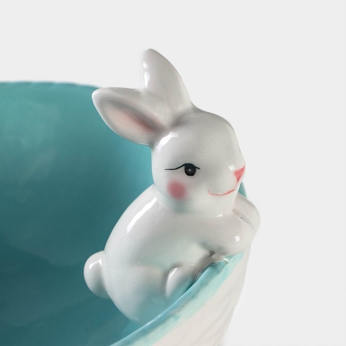 Салатник Доляна «Зайка», 430 мл, 18×14×11 см, цвет голубой Салатник Доляна «Зайка», 430 мл, 18×14×11 см, цвет голубой