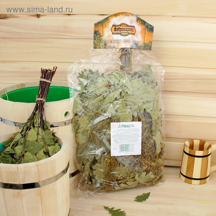 Веник для бани дубовый, 55 см с донником Веник для бани дубовый, 55 см с донником