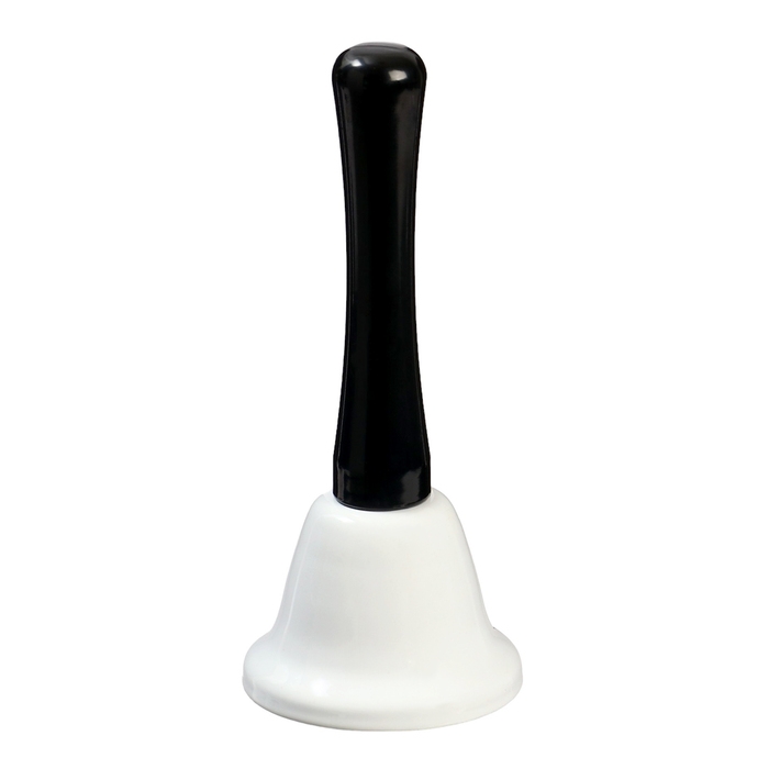 Колокольчик металлический, звонок настольный  Колокольчик металлический, звонок настольный "Funk", 12.5 х 5 см, белый