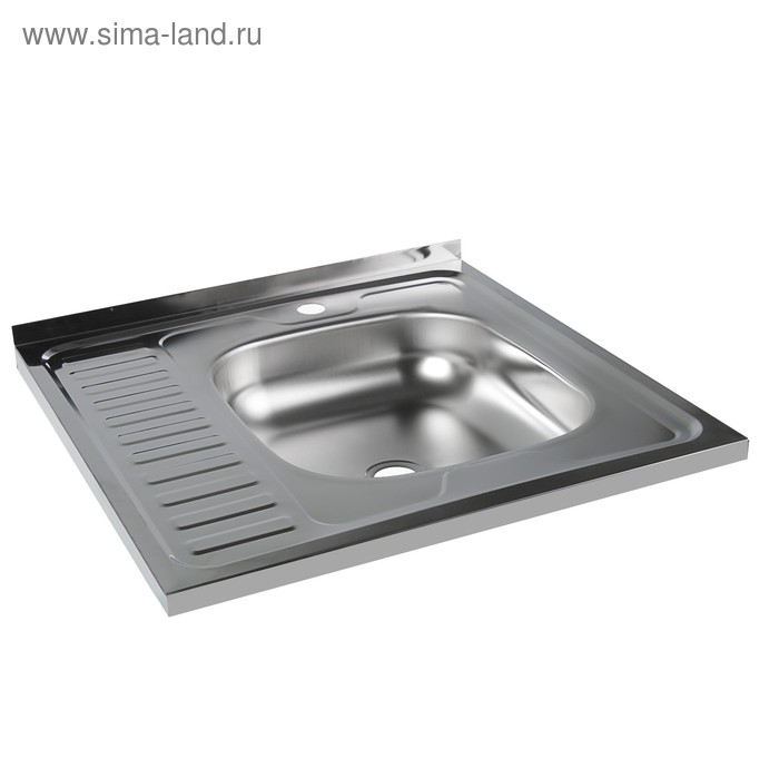 Мойка кухонная  Мойка кухонная "Владикс", накладная, без сифона, 60х60 см, правая, нержавеющая сталь 0.4 мм