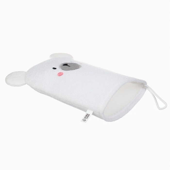 Детская мочалка для купания «Медвежонок», махра Детская мочалка для купания «Медвежонок», махра