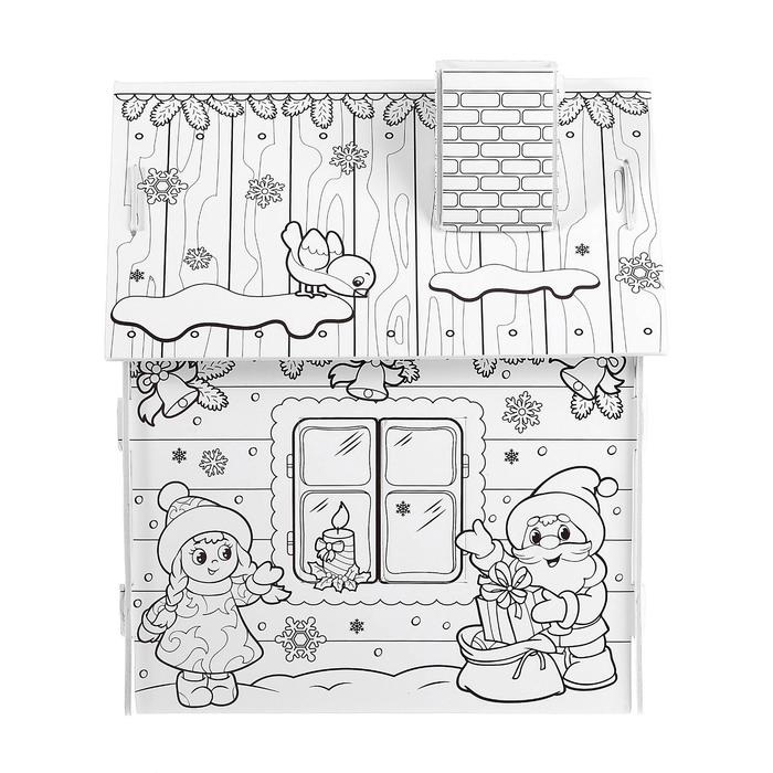 Домик-раскраска 3 в 1 «В гостях у Деда Мороза», 5 фломастеров, 6 деталей Домик-раскраска 3 в 1 «В гостях у Деда Мороза», 5 фломастеров, 6 деталей